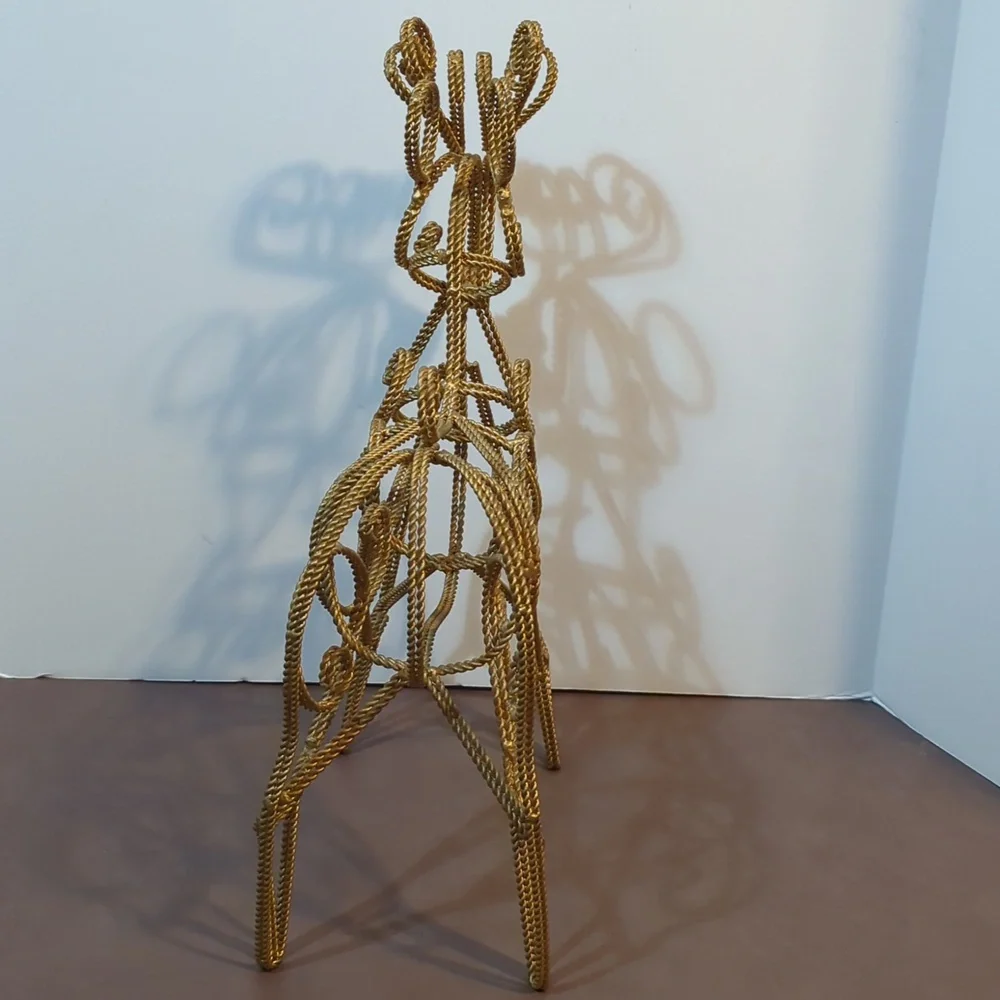 Reindeer Standing Gold Heavy Metal Decor